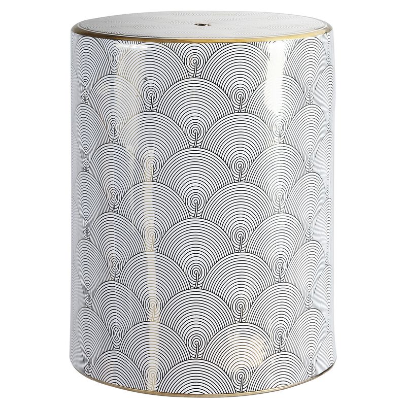 Fish Scale Modern Ceramic Garden Stool