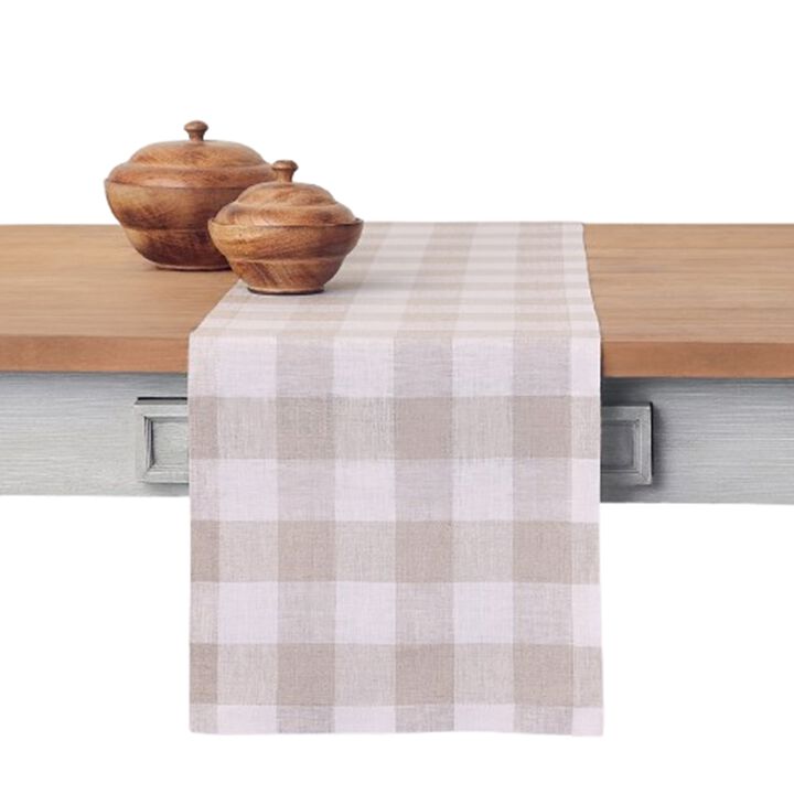 Solino Home 100% Pure Linen Table Runner | Buffalo Check