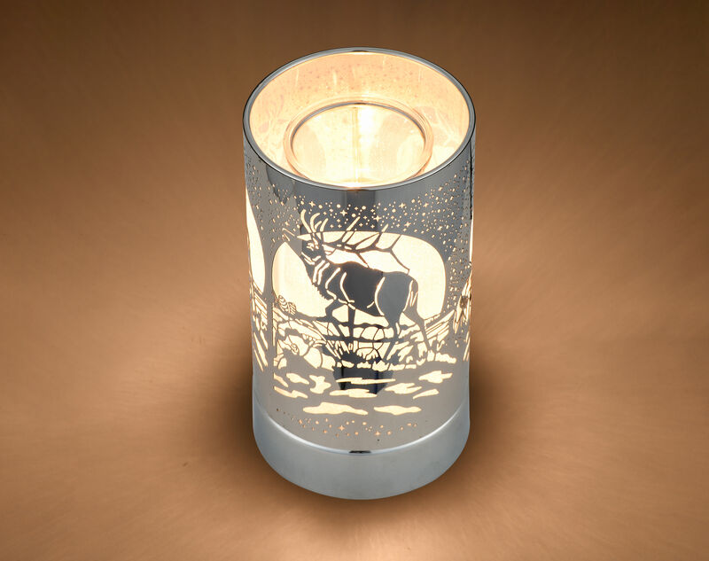 7" Touch lamp/Oil burner/Wax warmer- Silver Elk