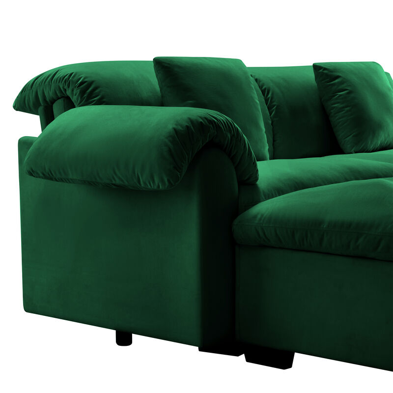 Merax Velvet Loveseat Sofa with Hidden Storage
