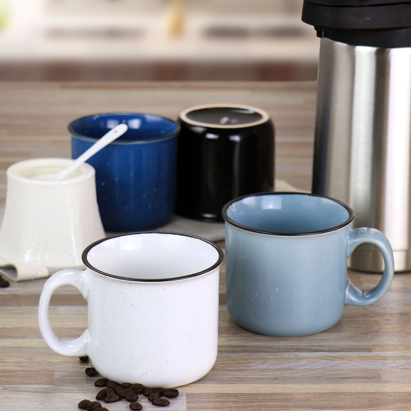 Mr. Coffee Mr. Colebrook Speckled Stoneware 18oz 4 Piece Mug Set in Assorted Colors