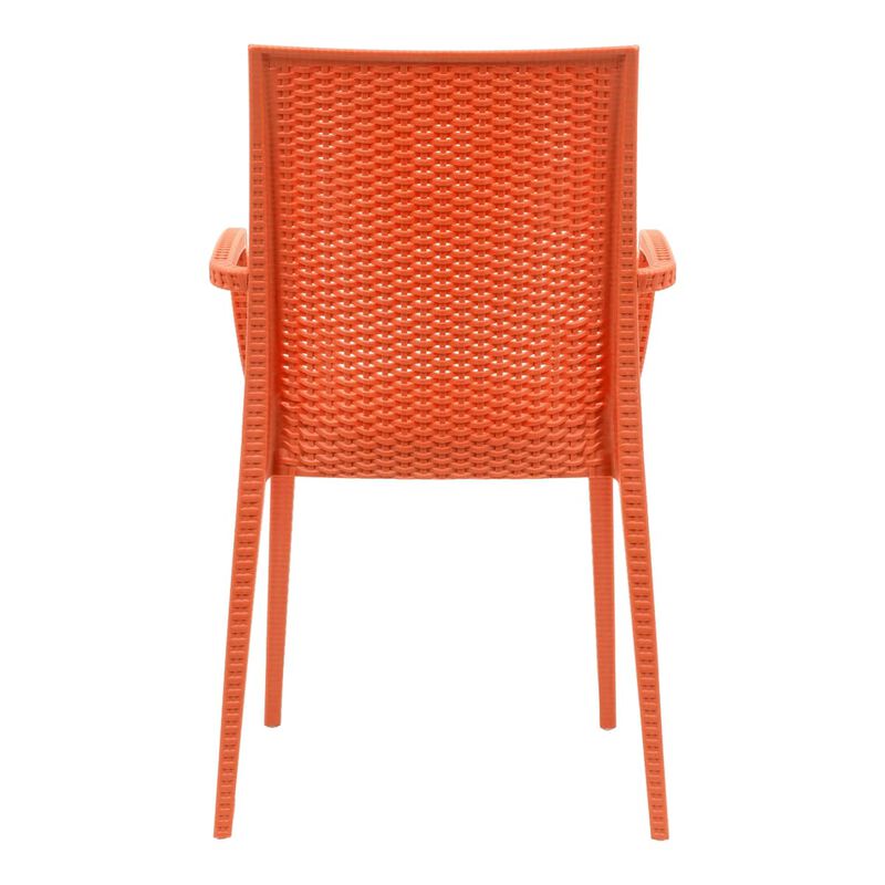 LeisureMod Weave Mace Indoor/Outdoor Chair (With Arms) in Green