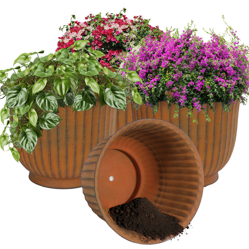 Carlotta Metal Outdoor Planter Set of 4