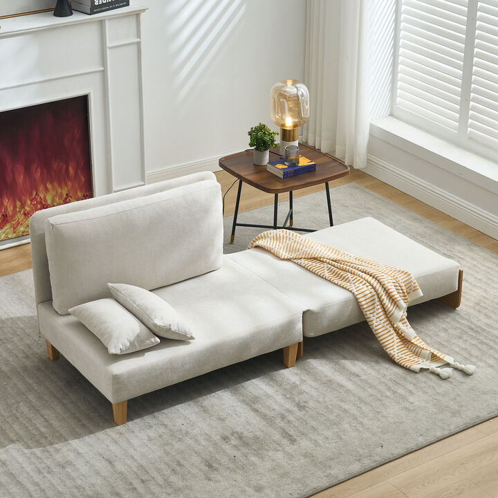 Merax Foldable Chenille Sofa Chair Convertible Futon Sleeper