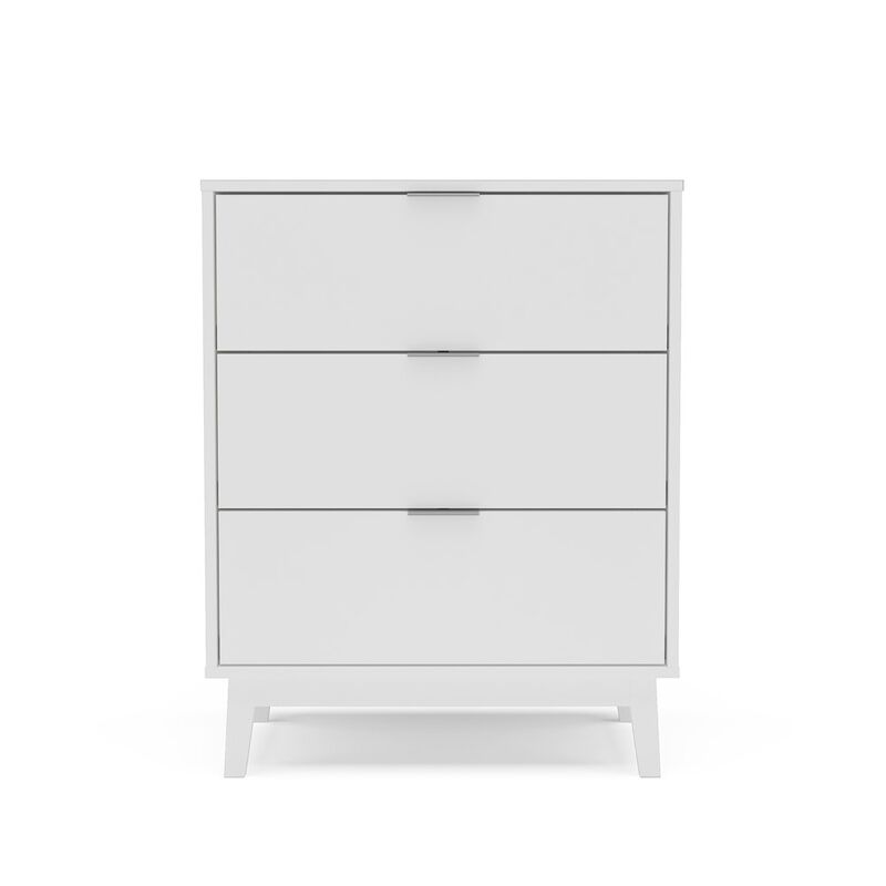 Polifurniture Victoria Modern 3 Drawer Dresser, White