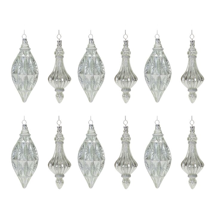 Drop Ornament (Set of 12) 6.75"H, 7"H Glass