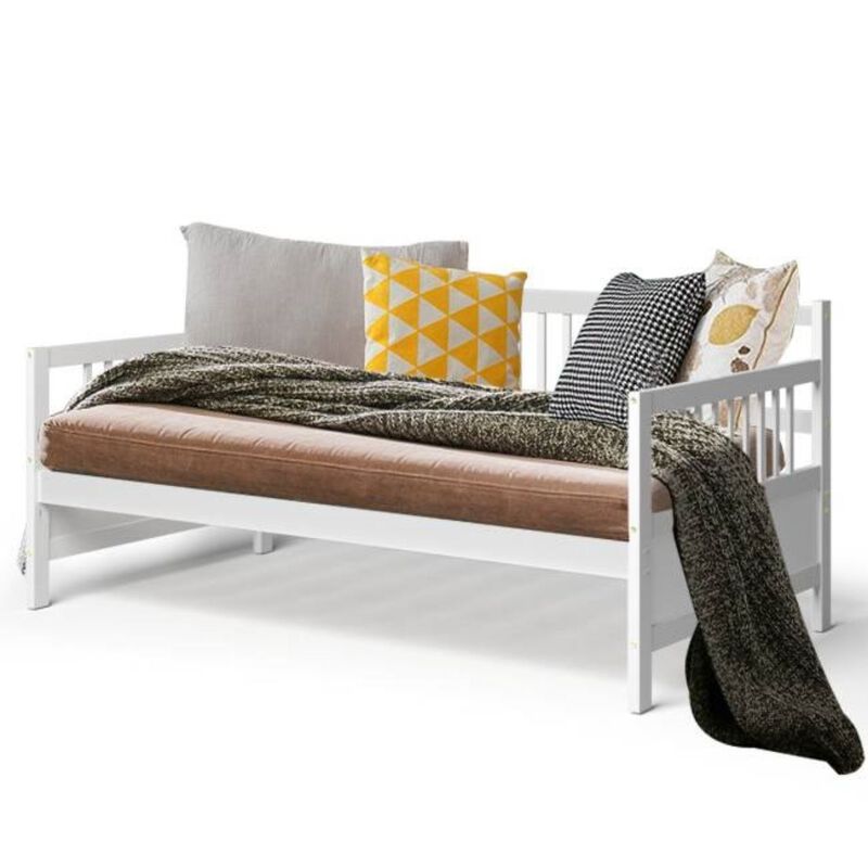 Hivvago 2-in-1 Wood Daybed Frame Sofa Bed in White Finish