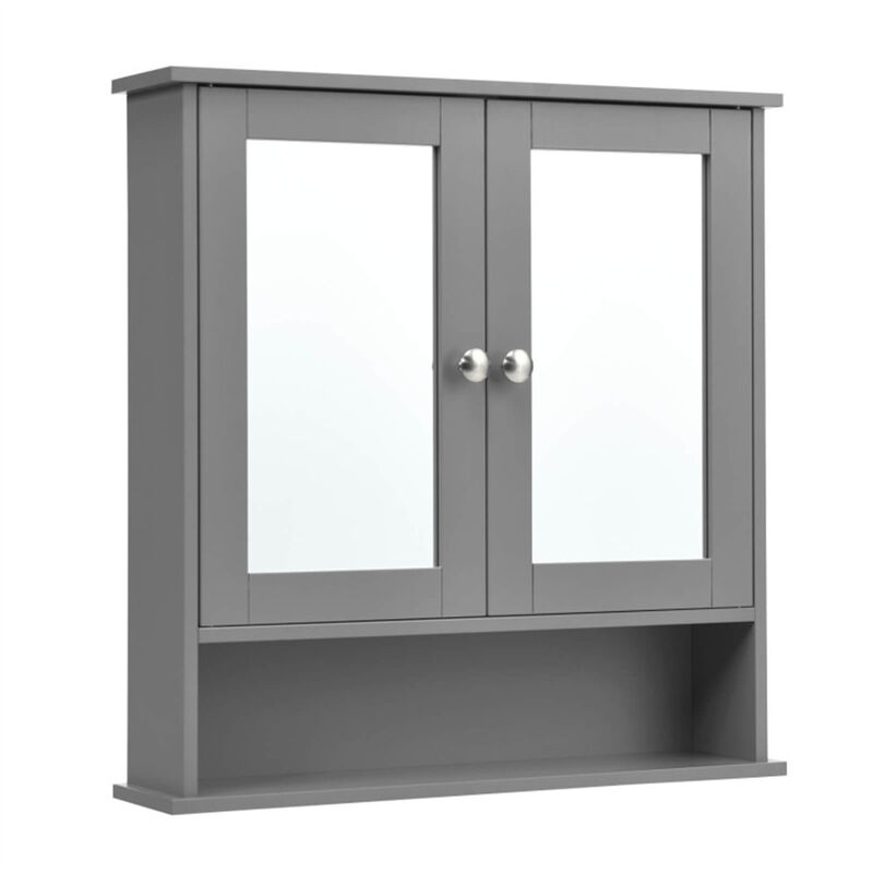 Wall Mounted Bathroom Cabinet with Mirror and Storage Shelves