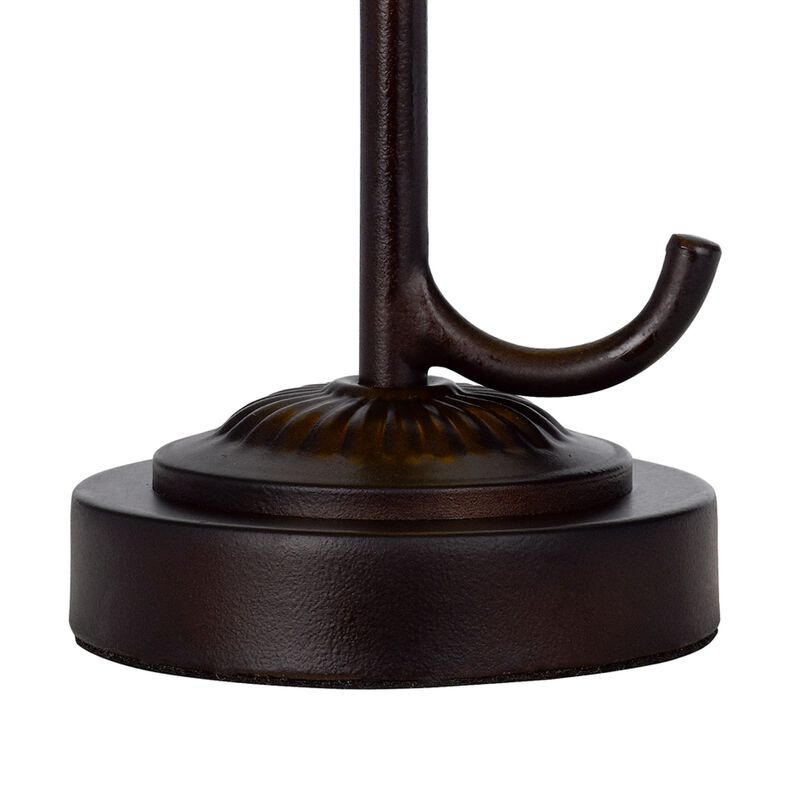 Eli 13 Inch Accent Lamp, Painted Avian Pair Tiffany Style Shade, Multicolor-Benzara
