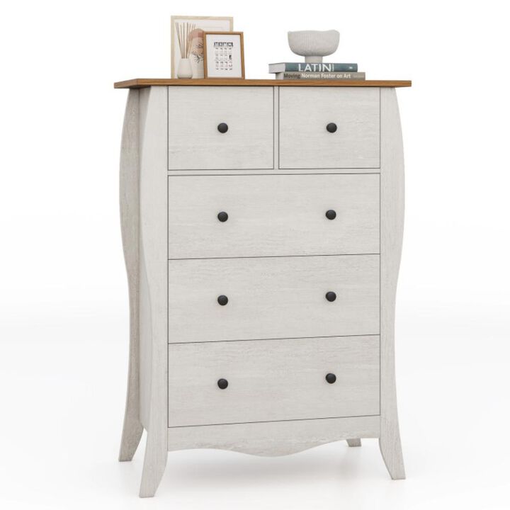 Closet Storage Organizer with 5 Folding Fabric Drawers and Anti-Tipping Kit for Safe and Efficient Storage