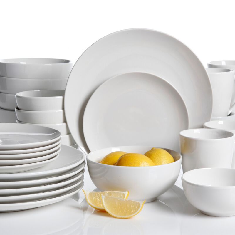 Gibson Home Ogalla 30 Piece Porcelain Dinnerware Set in White