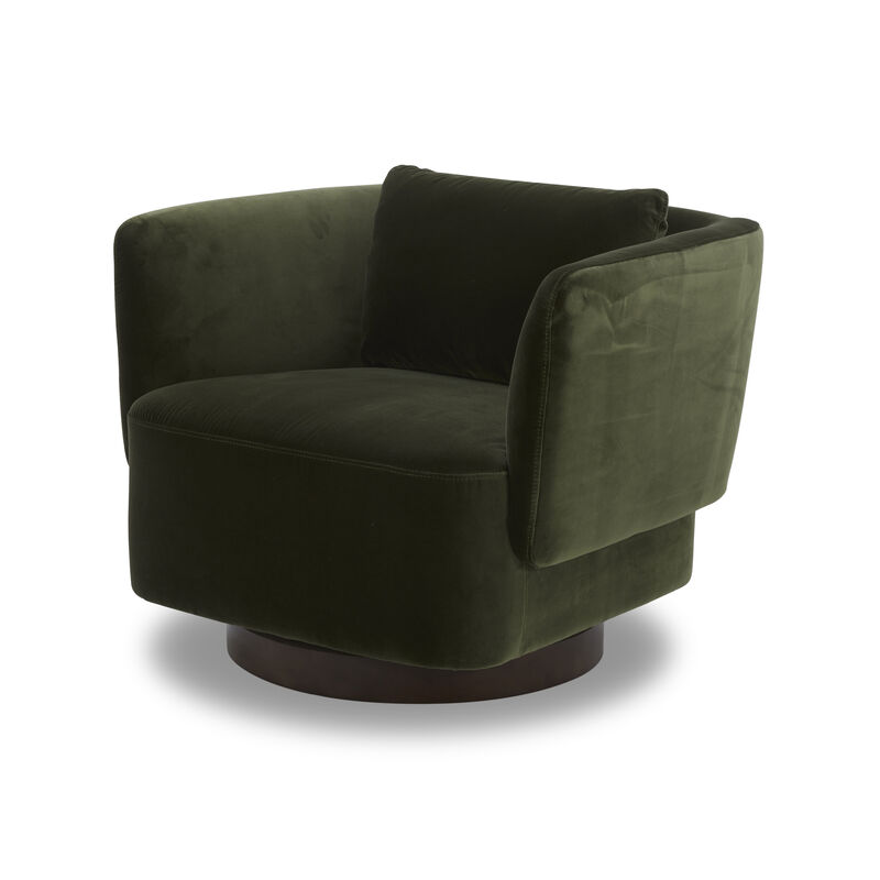 Velvet Swivel Chair - Falkirk Military Green