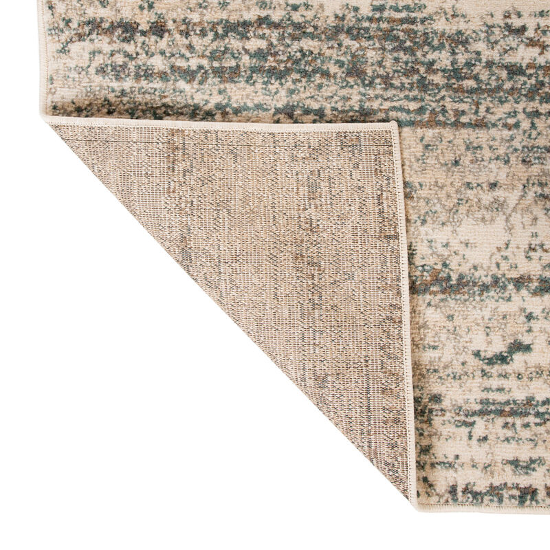 Alpine Grace Ivory Striped Area Rug 7'10" x 10'2"