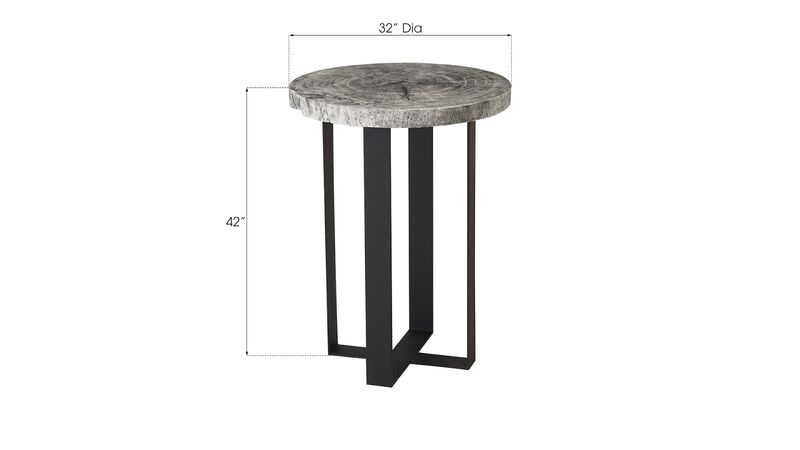 Chuleta Bar Table in Gray Stone