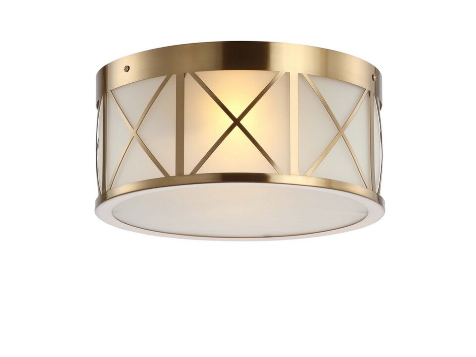 Cadence Drum Metal/Glass Flush Mount