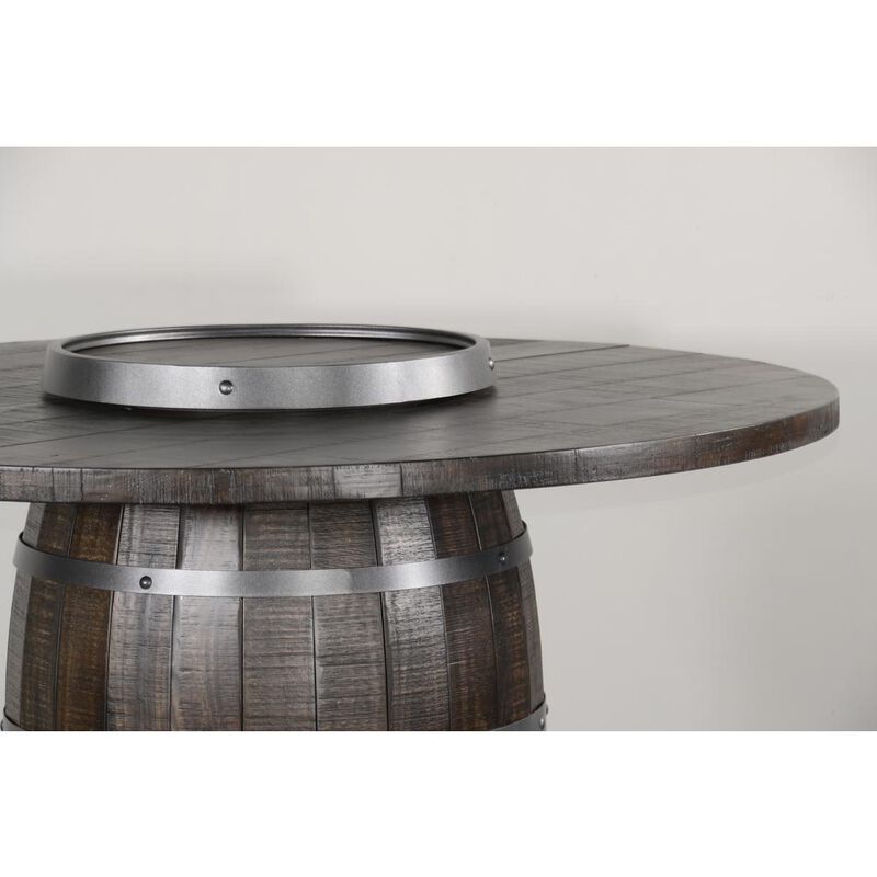 Sunny Designs Round Pub Table with Wine Barrel Base