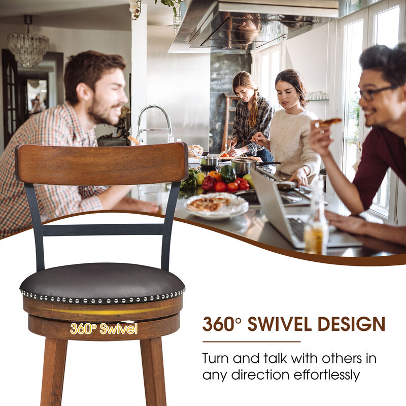 25.5-in Set of 2 Swivel Counter Height Bar Stools
