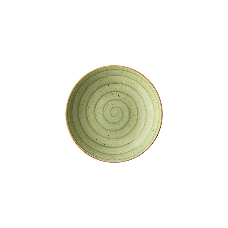 Therapy dia.9" h:2" 34 oz. Round Green Porcelain Bowl (Set of 4)