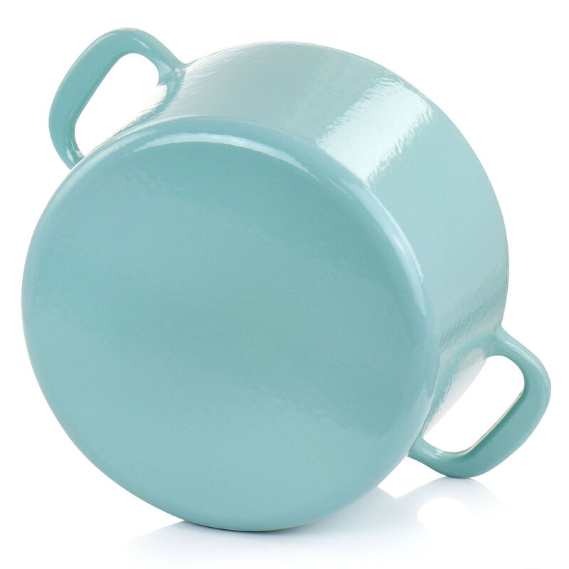 Martha Stewart Enameled Cast Iron 7 Quart Dutch Oven with Lid in Turquoise