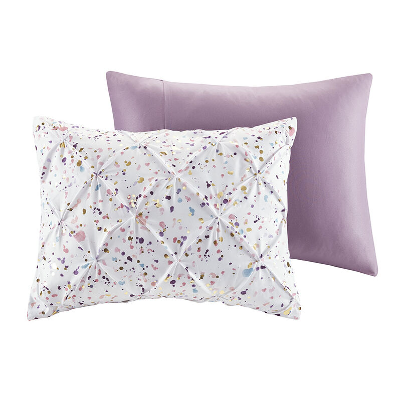 Gracie Mills Athan Metallic Pintucked Comforter Set