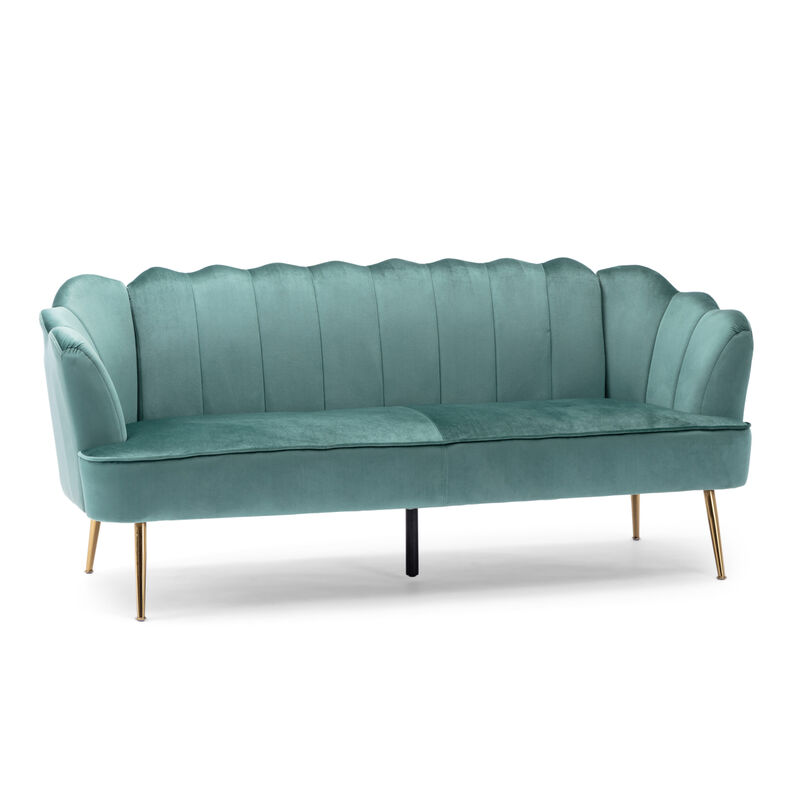 Merax Shell Design 3 Seats Velvet Sofa