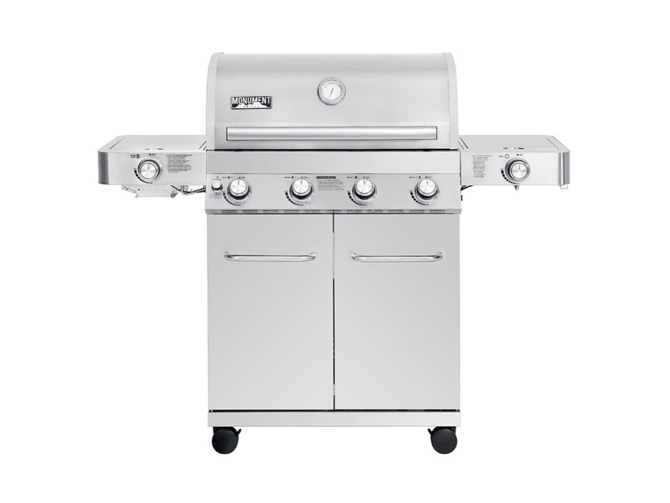 Monument Grills Classic Series | 4 Burner Stainless Steel Gas Grill With Solid