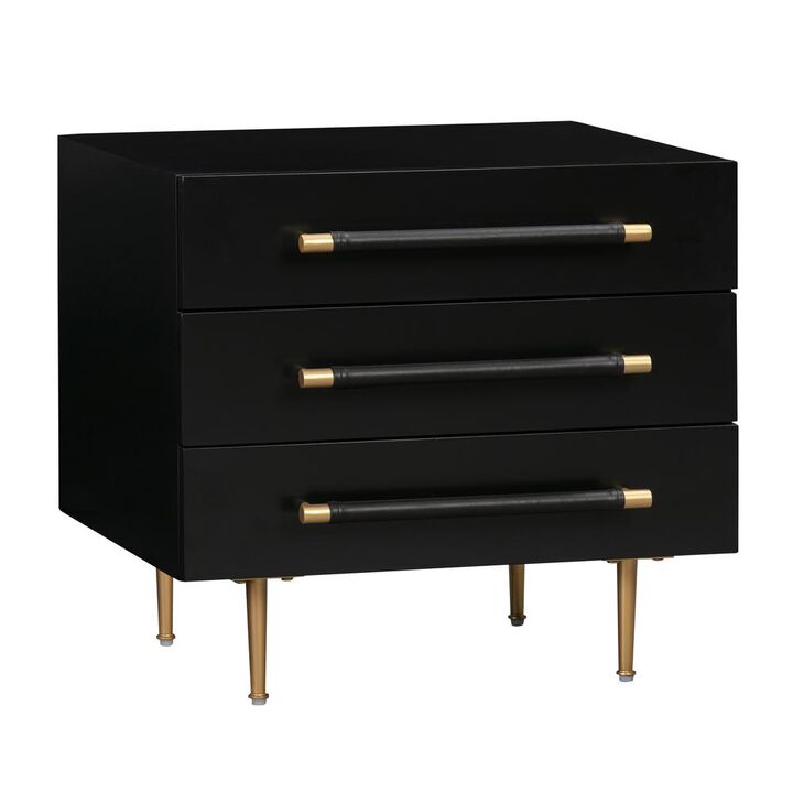 Belen Kox Noir Modern 2 Drawer Nightstand, Belen Kox