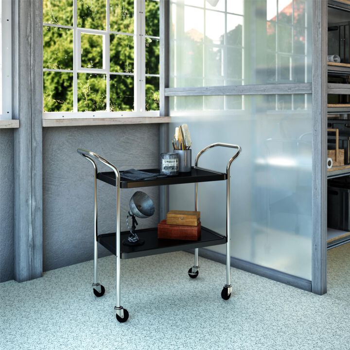 COSCO Stylaire Retro 2-Tier Serving Cart with Wheels