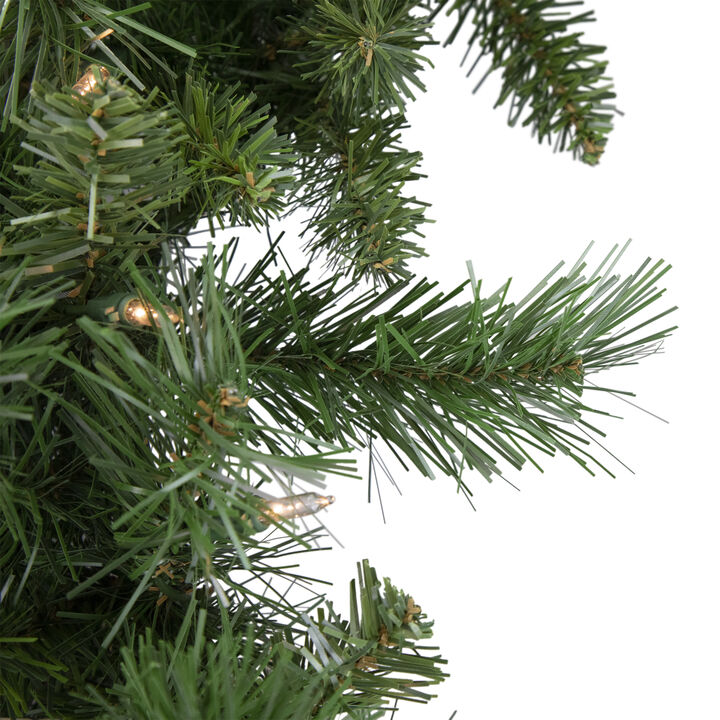 Pre-lit Chatham Pine Artificial Christmas Wreath  24-Inch  Clear Lights