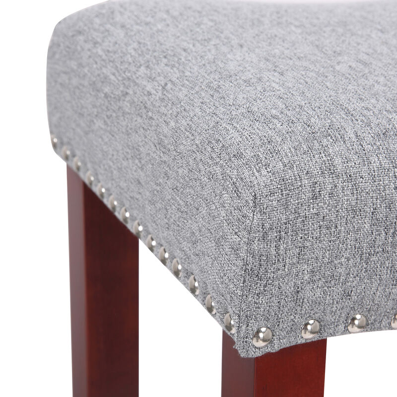 WestinTrends 29" Upholstered Saddle Seat Bar Stool (Set of 2)