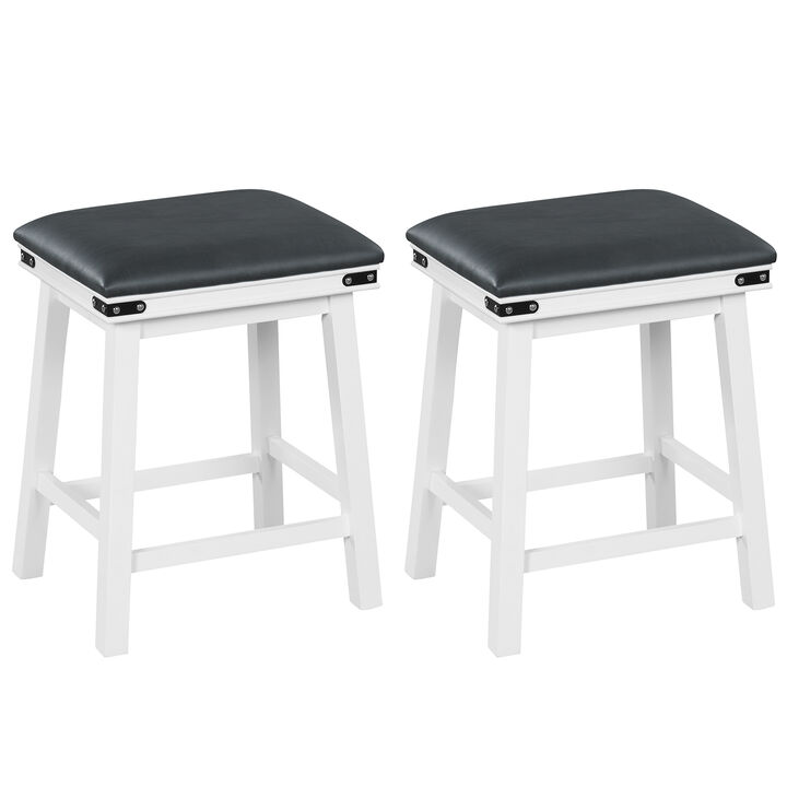 Set of 2 24/30 Inch Dining Bar Stool with Acacia Wood Frame-24 inches