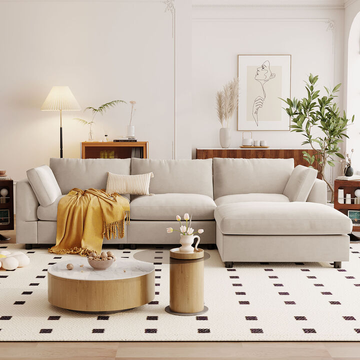 Merax Upholstery Convertible Sectional Sofa