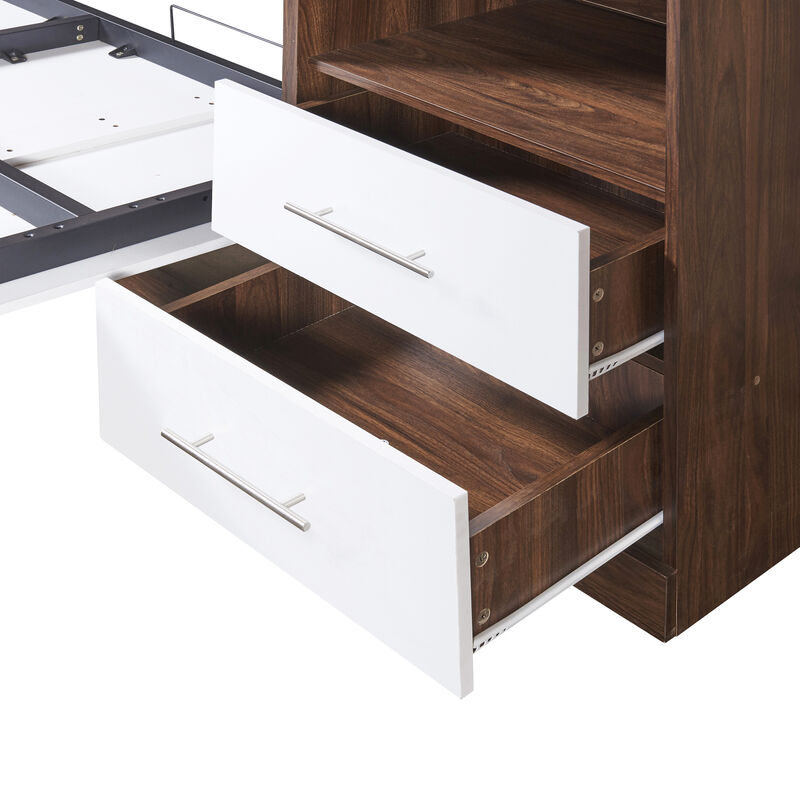 Merax Murphy Bed Wall Bed with Cabinet