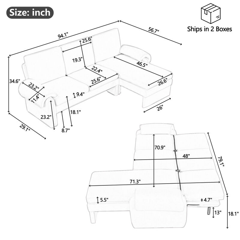 Merax Convertible Futon Sofa Bed