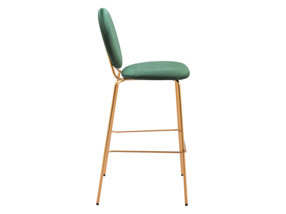 Odessa Barstool (Set of 2) Green & Gold