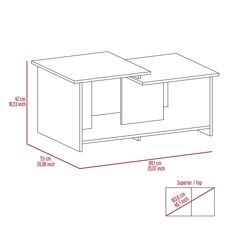Wema 3 Coffee Table, Lower Open Shelf - Espresso