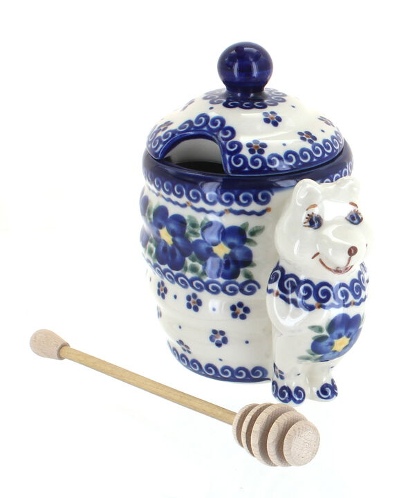 Blue Rose Polish Pottery Savannah Honey Pot