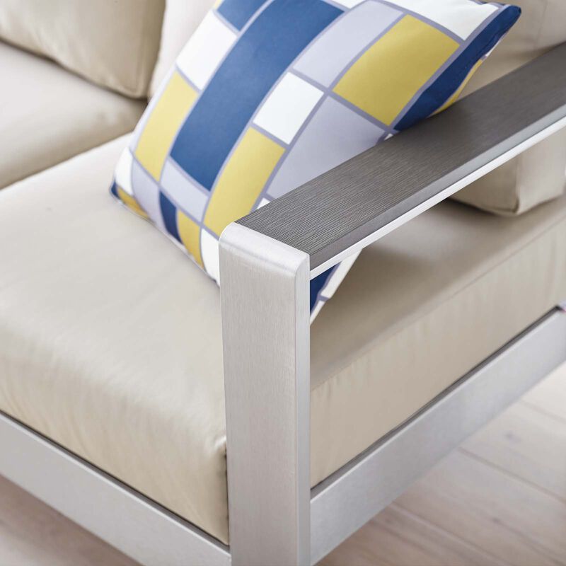 Modway - Shore Outdoor Patio Aluminum Sofa