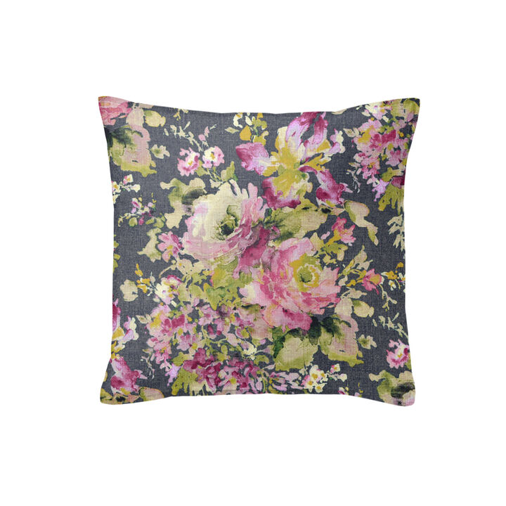 6ix Tailors Fine Linens Athena Linen Charcoal Decorative Throw Pillows