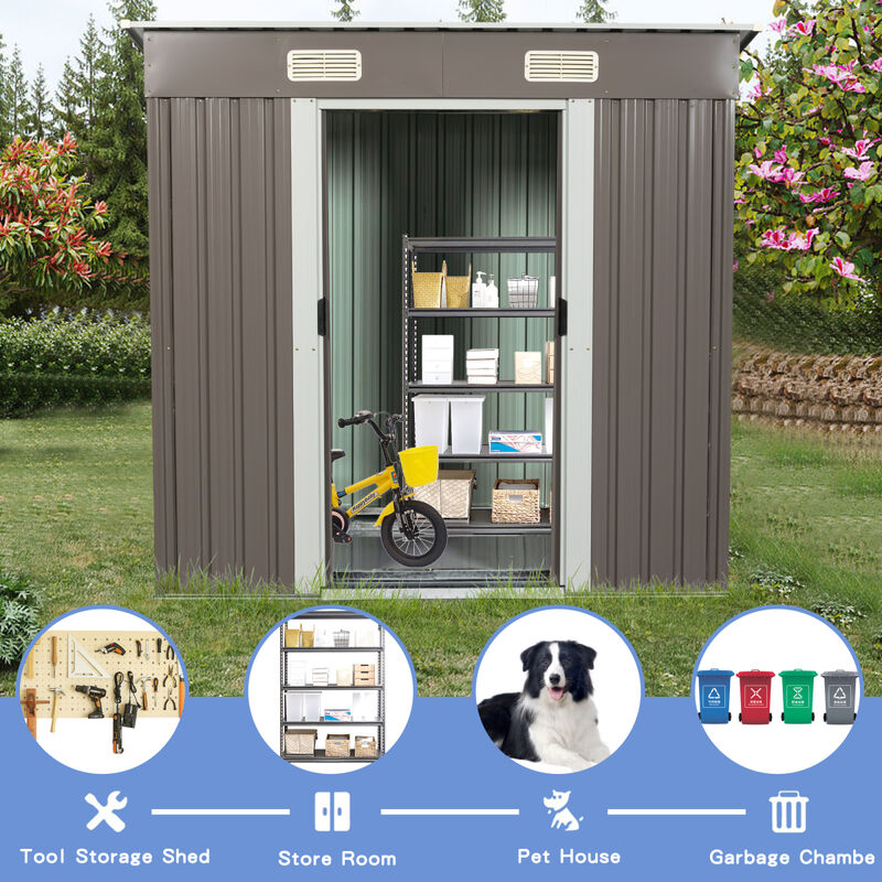 6FT X 4FT Outdoor Metal Storage Shed