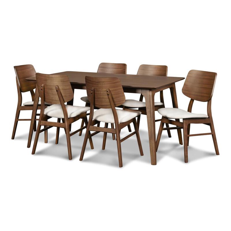 New Classic Furniture Furniture Oscar 59 Solid Wood Retangular Dining Table in Walnut