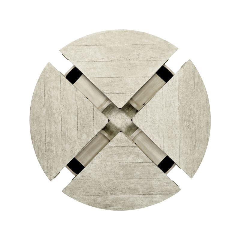 Whitewash Round Extendable Dining Table