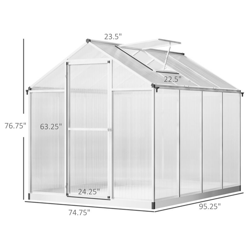 Greenhouse with Roof Vent Weather-Resistant Plant House for Optimal Ventilation & Growth