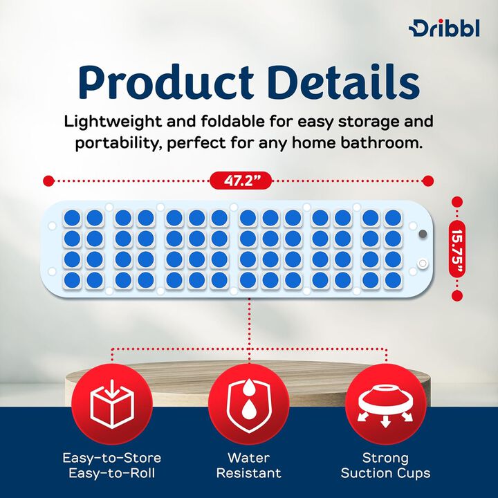 Electric Bubble Massage Bathtub Mat – Non-Slip Full-Body Waterproof Hot Tub Spa Mat for Bath with Heater, Motorized Air Pump, and Remote Control, 6-Speed Adjustable Massage, Blue