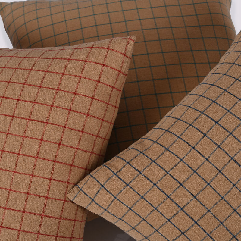 Modern Simplicity Brown cotton pin-Striped lumbar pillow