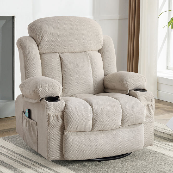 39.76 in. W Velvet Recliner with Rocking, Remote Control, Tufted and Storage