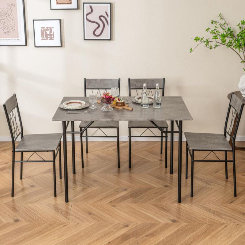 Hivvago 5-Piece Dining Table Set for 4 with Kitchen Table and 4 Dining Chairs