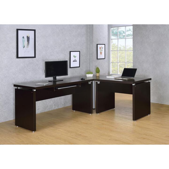 Skylar Engineered Wood L-Shape Computer Desk Cappuccino
