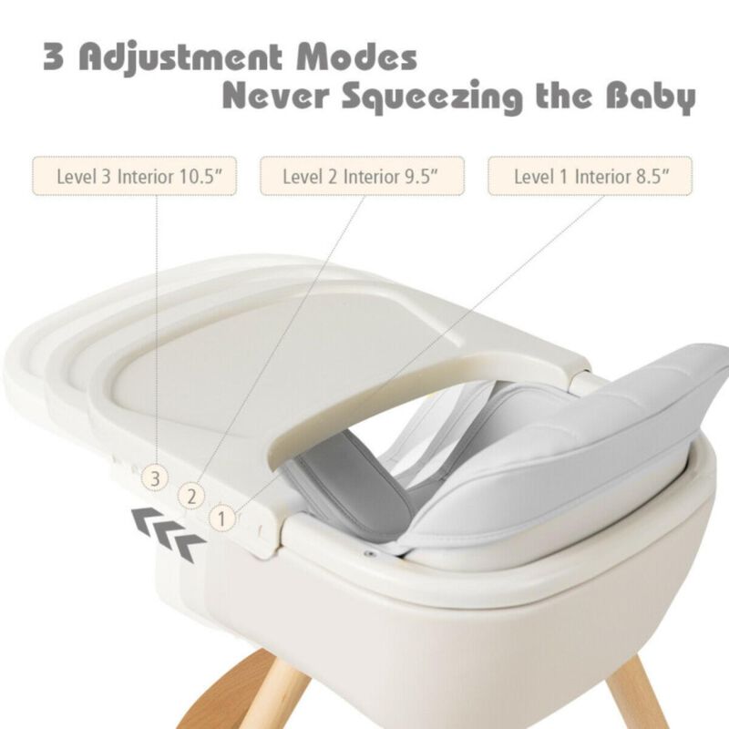 Hivvago 3-in-1 Convertible Wooden High Chair with Cushion