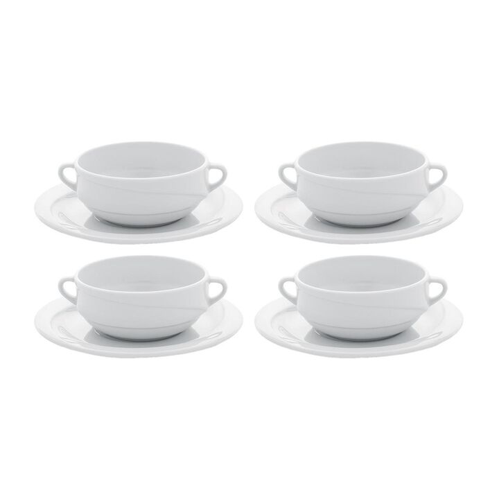 Porcelain X-tanbul dia.4.75" h:2" 13 oz. Round White Porcelain Bowl (Set of 4)